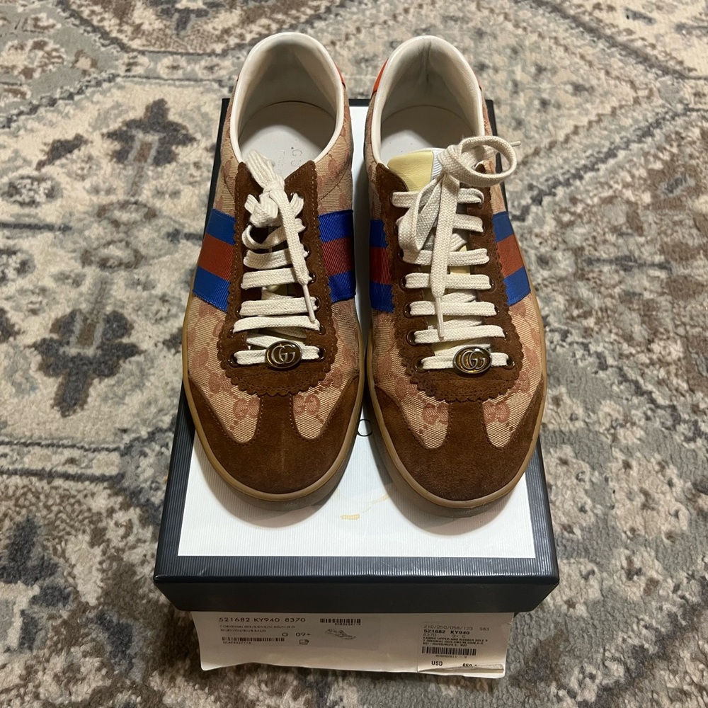 Gucci Men's Brown and Blue Sneakers